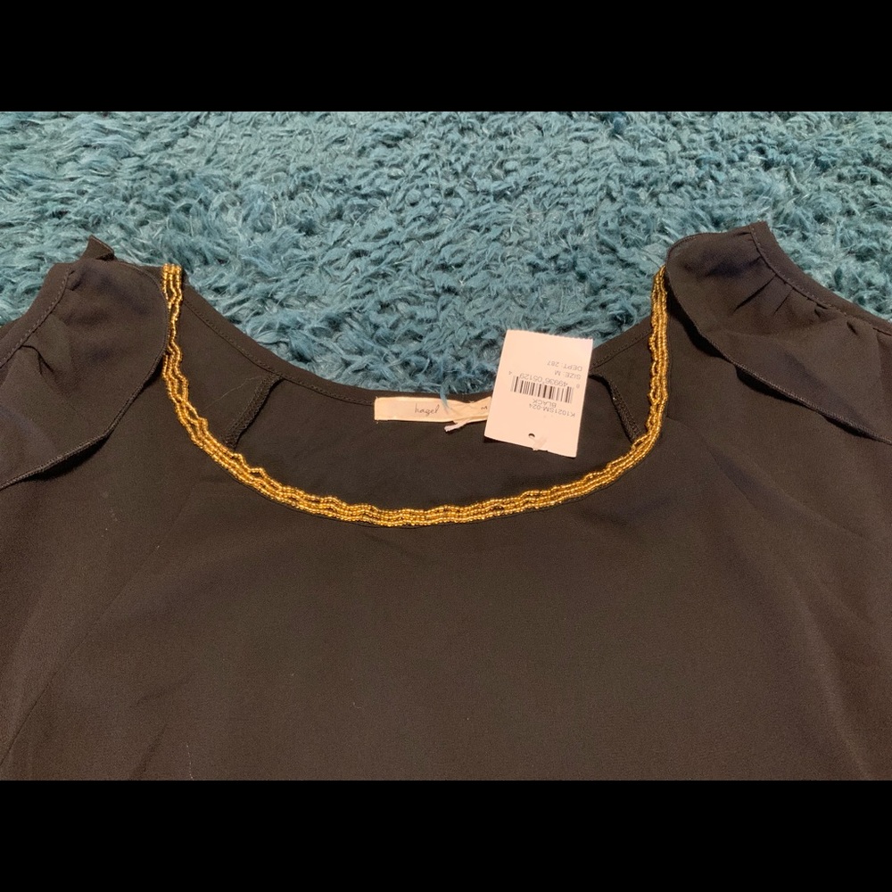 Beaded Ruffle Split Sleeve Top - Picture 3 of 5